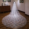 Miniatyrbild 2 av 5: för 3M Single Layer Women's White Trailing Long Wedding Veil Seashell Spray Glitter R