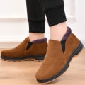 Miniatyrbild 5 av 5: Halkfria vinterskor för män fungerar bekväma Slip On Snow Boots Kamel 42