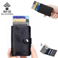 Miniatyrbild 2 av 3: Läder plånbok korthållare RFID - NFC skydd 7-kort Svart