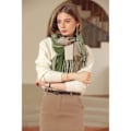 Miniatyrbild 2 av 5: Winter Women's Long Soft Warm Scarf Rotating Tassel Shawl Plaid filt Julklapp (grönt)