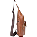 Miniatyrbild 3 av 9: Axelremsväska i läder Crossbody Herr Dam Resor Utomhussporter, Ryggsäck