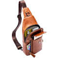 Miniatyrbild 6 av 9: Axelremsväska i läder Crossbody Herr Dam Resor Utomhussporter, Ryggsäck