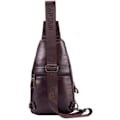 Miniatyrbild 3 av 7: Axelremsväska i läder Crossbody Herr Dam Resor Utomhussporter, Ryggsäck