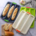 Miniatyrbild 3 av 5: Baguetteplåt för 3 baguetter, 34x24x6cm - non-stick silikon