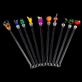 Miniatyrbild 1 av 5: 10 st Färgglada Cocktail Omrörare Swizzle Sticks Transparent akryl för Cocktail Fruktjuice
