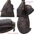 Miniatyrbild 4 av 6: Axelremsväska i läder Crossbody Herr Dam Resor Utomhussporter, Ryggsäck