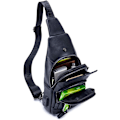 Miniatyrbild 7 av 7: Axelremsväska i läder Crossbody Herr Dam Resor Utomhussporter, Ryggsäck
