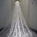 Miniatyrbild 5 av 5: för 3M Single Layer Women's White Trailing Long Wedding Veil Seashell Spray Glitter R