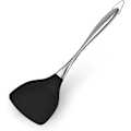 Miniatyrbild 1 av 5: Silikon Wok Turner BPA-fri 600oF spatel i rostfritt stål 14-1/5 tum för non-stick köksredskap