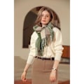 Miniatyrbild 4 av 5: Winter Women's Long Soft Warm Scarf Rotating Tassel Shawl Plaid filt Julklapp (grönt)