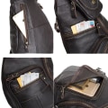 Miniatyrbild 5 av 6: Axelremsväska i läder Crossbody Herr Dam Resor Utomhussporter, Ryggsäck