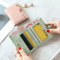 Miniatyrbild 3 av 5: Dam Rfid Liten Bifold Läderplånbok Dam Mini Dragkedja Myntväska ID-kortficka, Slim Kompakt Tunn----Grön C