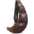 Miniatyrbild 1 av 8: Läderryggsäck för män Kvinnor Utomhusresor Camping Fiske Vandring Crossbody Shoulder Chest Pack