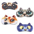 Miniatyrbild 1 av 5: Söta sovande ögonmasker, 4-pack mjuka tecknade djur med justerbara elastiska band, andas
