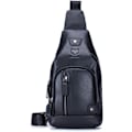 Miniatyrbild 2 av 7: Axelremsväska i läder Crossbody Herr Dam Resor Utomhussporter, Ryggsäck