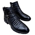 Miniatyrbild 1 av 5: Herrstövlar Casual ankelboots Halkfria modeskor i läder Svart 44