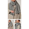 Miniatyrbild 5 av 5: Houndstooth street style kvinnors kashmirsjal med geometrisk form och lång printed halsduk