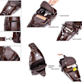 Miniatyrbild 6 av 7: Axelremsväska i läder Crossbody Herr Dam Resor Utomhussporter, Ryggsäck