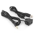 3,5 mm AUX forlængerkabeladapter planmonteret USB-port hovedtelefonstik panelmontering til bilbåd