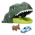 Dinosauriebil för barn, tröghetsdriven, grön leksak för pojkar och flickor
