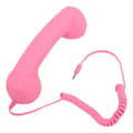 Retro Strålingssikker Kablet Telefonhåndsæt 3,5 mm Stik til Smartphone Computer Pink