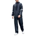 2-pack Vattentätt Reflekterande Regnställ för Män med Hatt Jacka Byxor Set Svart XL