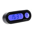 2 i 1 Bilklocka Termometer LED Bakgrundsbelysning Instrumentbräda Dekor