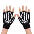 Självlysande Skelett Fingerlösa Stickade Vinterhandskar Unisex