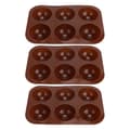 3 st 6 Hål Silikon Bakform Halvklot Chokladbomber Kakpuddingform