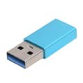 Typ C Hona till USB 3.0 Hane Snabb Laddningsadapter Blå Datortillbehör