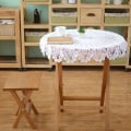 Miniatyrbild 2 av 5: Retro duk, rund, spets, handgjord, virkad, bomull, duk/ cover, 80 cm, bomull, beige, 80 cm rund, vit,