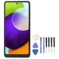 Galaxy A52 4G 6,5 tommer OLED-skærm Touch Screen Digitizer-samling med fingeraftrykssensor Reparationsværktøjer til A536 SM A525F Blå