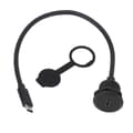 Panel Mount Extension Adapter Cable, 5 Gbps Type C 3.0 Male to Female Thread Lock Flush Mount, 20V 3A 60W PD, Compatible with Thunderbolt 3 4
