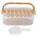 28 Håligheter Stor Kapacitet Bärbar Isbitsform med Hård Botten Beige