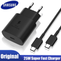 Miniatyrbild 1 av 3: Samsung Original 25W 3A USB-C Laddare EP-TA800XBE + 2M cable