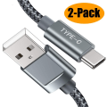 Miniatyrbild 2 av 3: 4-Pack USB-C type-C Laddsladd 2M Svart Extra Lång (Samsung)
