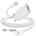 iPhone Laddare 5/6/7/8/X/11/12/13/14 PRO MAX + 3M Lightning Kabel