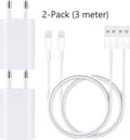 (2st) iPhone EXTRA Lång Väggladdare och Lightning kabel 3m (2-PACK) 3 meter