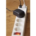 Miniatyrbild 3 av 3: Grenuttag 5-vägs + 2st USB m brytare 3 meter (Extra Lång) (5-vägs, USB)