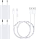 (2x) iPhone Laddare 5/6/7/8/X/11/12 PRO MAX + Lightning Kabel (2-PACK) 1 meter