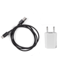 Miniatyrbild 2 av 2: 1m USB-C Flätat Charge Laddkabel + väggladdare