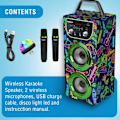 Miniatyrbillede 3 af 6: Enceinte Karaoke 2 Mikrofoner Uden Ledning | Bluetooth Karaoke | Trendix - Børne Karaoke Neon Verden