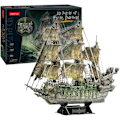 Miniatyrbild 1 av 4: 3D-pusselmodell Dutch Pirate Ship LED-ratt - 360 bitar - WORLD BRANDS Flerfärgad