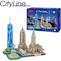 Miniatyrbillede 1 af 4: 3D New York Puslespil - XTREM RAIDERS - City Line - Rejser og kort - 123 brikker