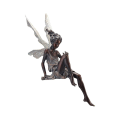 Miniatyrbilde 1 av 3: 1PC Sittende Fe Statue, Harpiks Hage Ornament Håndverk Landskapsarbeid