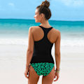 Miniatyrbild 4 av 5: Grön M Dam Vintage Boho Bikini Raceback Tankini Set Baddräkt