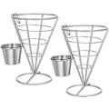 Miniatyrbilde 1 av 5: 2 stk. Pommes frites-stativ, kjeglekurv, pommes frites, chips, kjegle, metalltråd