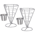 Miniatyrbillede 1 af 5: 2 stk. Pommes frites-stand kegle kurv pommes frites chips kegle metal wir