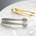 Miniatyrbilde 3 av 4: Mini serveringstenger, 4 tommers rose rustfritt stål sukkerbittenger,