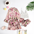 Miniatyrbillede 3 af 5: (L størrelse) Imitation Silke Pyjamas Kvinders Mønster Nattøj Underw
